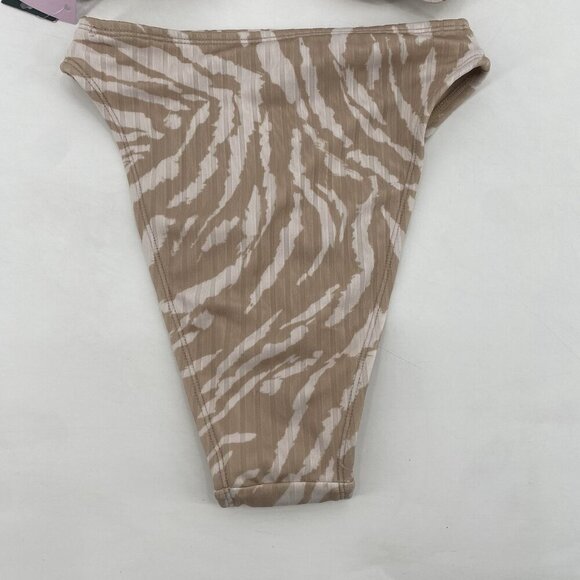Wild Fable Underwire Bralette Bikini Top High Rise Bottom Tan Animal Print XXS - Picture 6 of 11